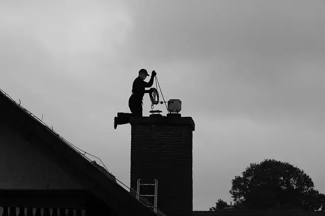 Schoorsteenveger in Den helder