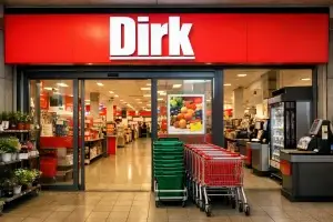 Bedrijven in Den helder Ingang van Dirk van den Broek supermarkt in Den Helder